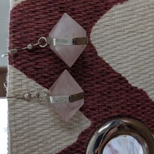 Rose quartz earrings